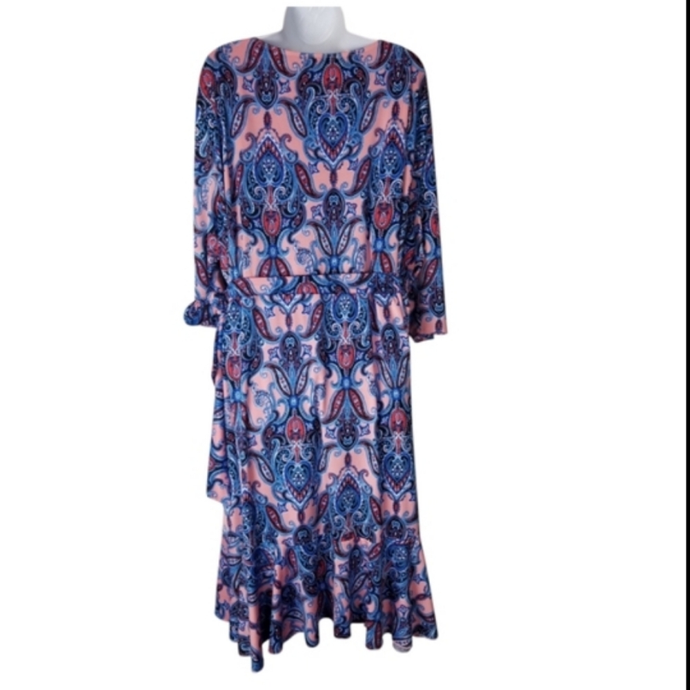 Kiyonna Plus Size Whimsy Wrap Dress Midi - Picture 9 of 9